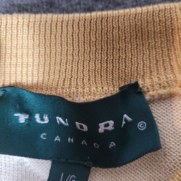 Tundra Canada Sweater Mens Size L 3D Pattern Multicolor Coogi Style Pullover - Picture 5 of 10